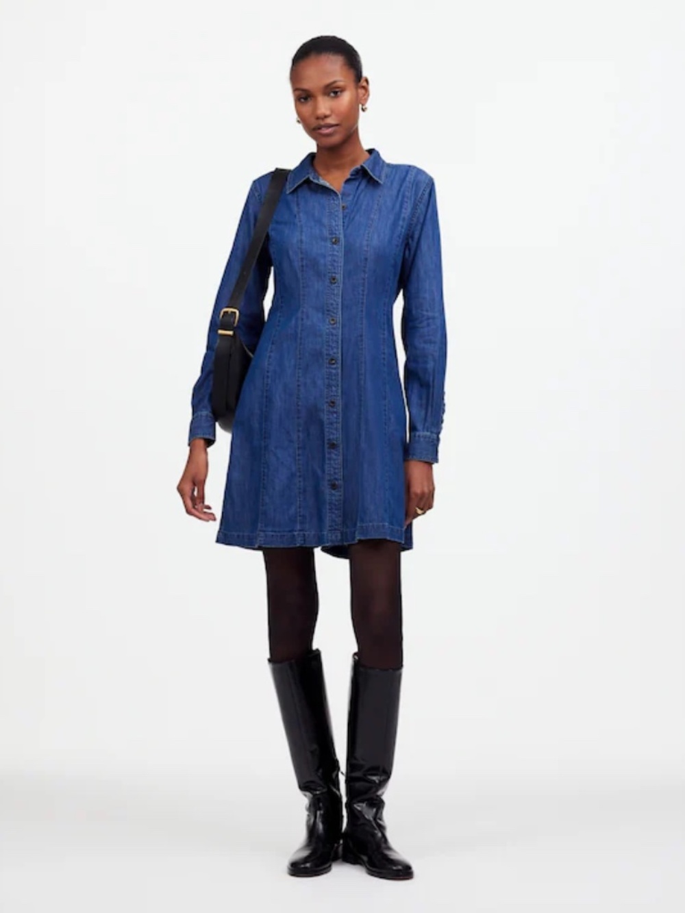 Madewell Denim Seamed Mini Dress